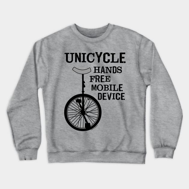 Unicycle Mobile Device Bold Crewneck Sweatshirt by Barthol Graphics